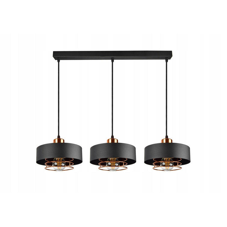 Metro Lane Hico 3Light Kitchen Island Drum Pendant Wayfair.co.uk